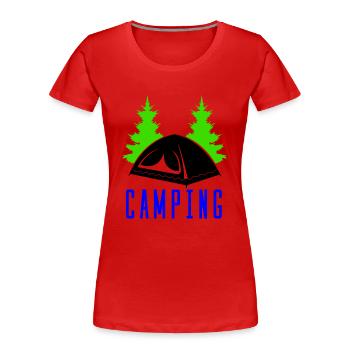 camping - Women's Premium Organic T-Shirt - red - Front - Mia (176cm)