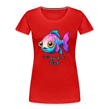 Poisson sucré et coloré - T-shirt bio Premium Femme - rouge - Devant - Mia (176cm)