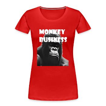 Monkey Business - Women's Premium Organic T-Shirt - red - Front - Mia (176cm)