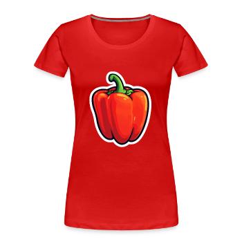 Paprika rot - Frauen Premium Bio T-Shirt - Rot - Vorne - Mia (176cm)