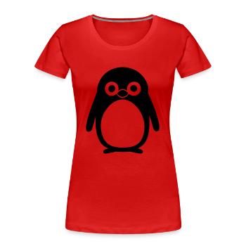 Pingouin - T-shirt bio Premium Femme - rouge - Devant - Mia (176cm)