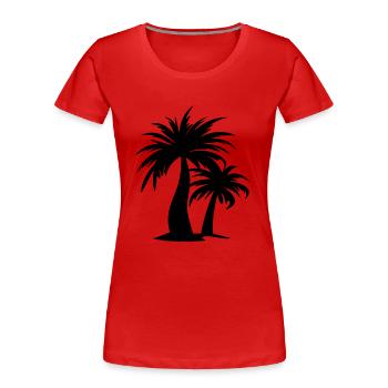 palm tree - Women's Premium Organic T-Shirt - red - Front - Mia (176cm)