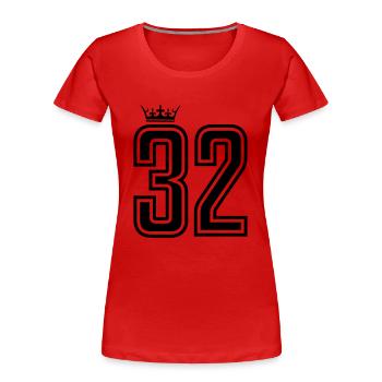 32 Couronnes - T-shirt bio Premium Femme - rouge - Devant - Mia (176cm)
