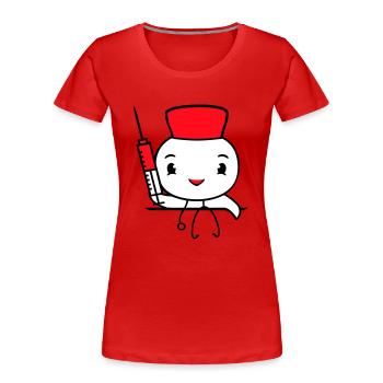Ente Krankenschwester Arzt Spritze Krankenhaus süß - Frauen Premium Bio T-Shirt - Rot - Vorne - Mia (176cm)