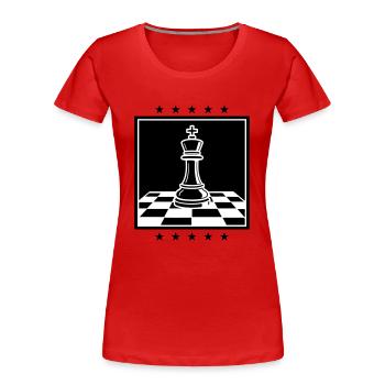 Chess King Chess - T-shirt bio Premium Femme - rouge - Devant - Mia (176cm)