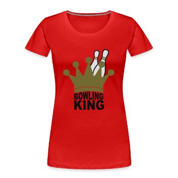 Bowling King - Frauen Premium Bio T-Shirt - Rot - Vorne - Mia (176cm)