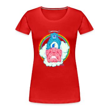 Ours coquins - T-shirt bio Premium Femme - rouge - Devant - Mia (176cm)