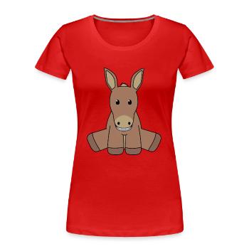 ass - Women's Premium Organic T-Shirt - red - Front - Mia (176cm)