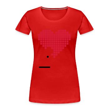 Pixel Heart Heart Love Gaming Game Pixelart - Women's Premium Organic T-Shirt - red - Front - Mia (176cm)