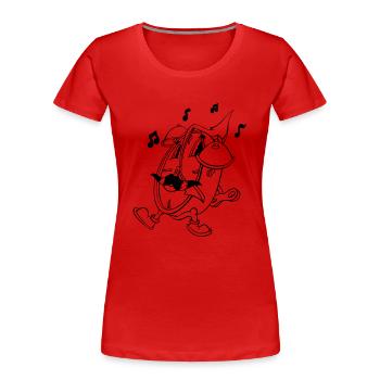 Crazy Wecker - Frauen Premium Bio T-Shirt - Rot - Vorne - Mia (176cm)
