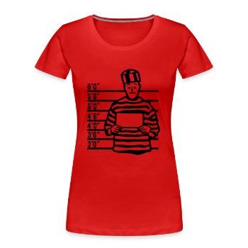 Gefangener Gefangener Zeichen leer vide1 - Frauen Premium Bio T-Shirt - Rot - Vorne - Mia (176cm)