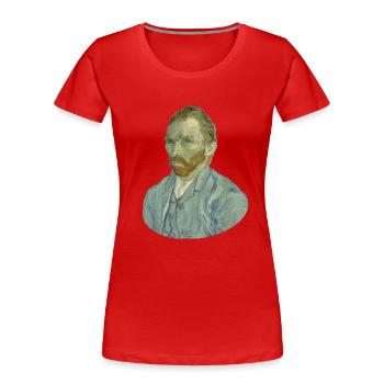 Vincent van Gogh Self Portrait Self-Image Vincent - T-shirt bio Premium Femme - rouge - Devant - Mia (176cm)