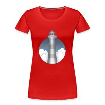 Leuchtturm - Frauen Premium Bio T-Shirt - Rot - Vorne - Mia (176cm)