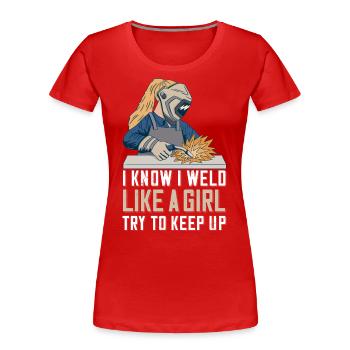 Welder Mama for welders and - Women's Premium Organic T-Shirt - red - Front - Mia (176cm)