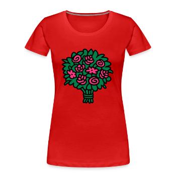 Bouquet 3 - Women's Premium Organic T-Shirt - red - Front - Mia (176cm)