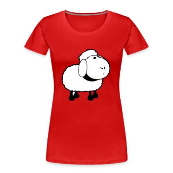 Schaf - Frauen Premium Bio T-Shirt - Rot - Vorne - Mia (176cm)