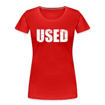 USED - Women's Premium Organic T-Shirt - red - Front - Mia (176cm)