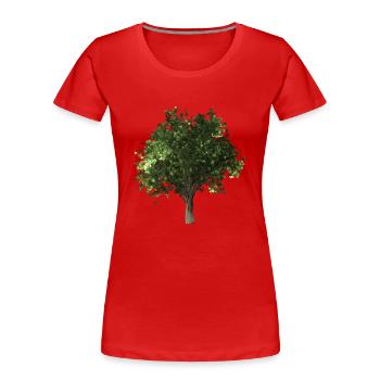 forest woods woodland wald tree baumstamm175 - Frauen Premium Bio T-Shirt - Rot - Vorne - Mia (176cm)