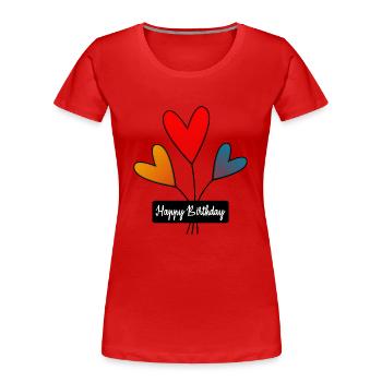 ALLES GUTE ZUM GEBURTSTAG. JAHRESTAG - Frauen Premium Bio T-Shirt - Rot - Vorne - Mia (176cm)