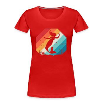 Meerjungfrau - Frauen Premium Bio T-Shirt - Rot - Vorne - Mia (176cm)