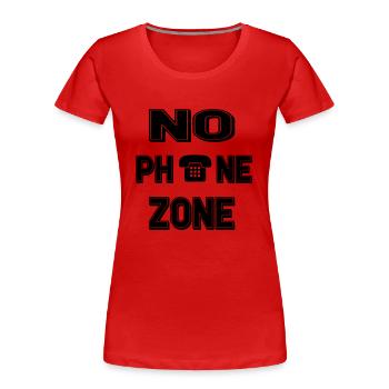 NO PHONE ZONE - Women's Premium Organic T-Shirt - red - Front - Mia (176cm)