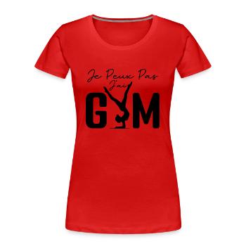 Ich kann kein Fitnessstudio haben | Gymnastik-Geschenk | Fitnessstudio - Frauen Premium Bio T-Shirt - Rot - Vorne - Mia (176cm)