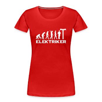 Evolution Elektriker Elektrik - Frauen Premium Bio T-Shirt - Rot - Vorne - Mia (176cm)