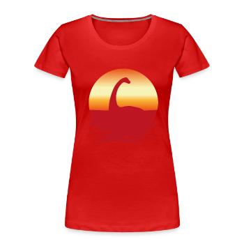 2541614 130199463 Nessie - Frauen Premium Bio T-Shirt - Rot - Vorne - Mia (176cm)