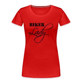 Biker Lady - Frauen Premium Bio T-Shirt - Rot - Vorne - Mia (176cm)