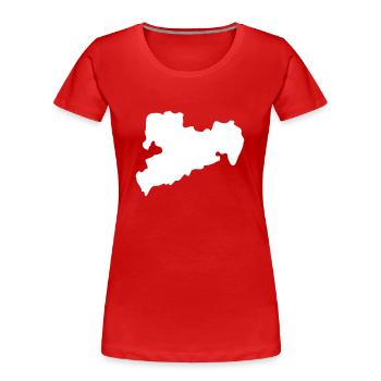 sachsen - Frauen Premium Bio T-Shirt - Rot - Vorne - Mia (176cm)