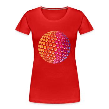 Dotted Rainbow Sphere - Frauen Premium Bio T-Shirt - Rot - Vorne - Mia (176cm)