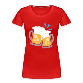 bier krüge - Frauen Premium Bio T-Shirt - Rot - Vorne - Mia (176cm)