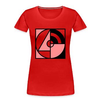Geometrie Quadrat - Frauen Premium Bio T-Shirt - Rot - Vorne - Mia (176cm)