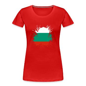 Drapeau de la Bulgarie Drapeau bulgare Sables d’or - T-shirt bio Premium Femme - rouge - Devant - Mia (176cm)