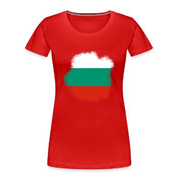 Drapeau bulgare Drapeau bulgare Sables d’or - T-shirt bio Premium Femme - rouge - Devant - Mia (176cm)