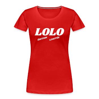Lolo - Limited Edition - Women's Premium Organic T-Shirt - red - Front - Mia (176cm)