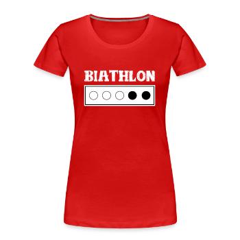 Biathlon Sport d'hiver - T-shirt bio Premium Femme - rouge - Devant - Mia (176cm)