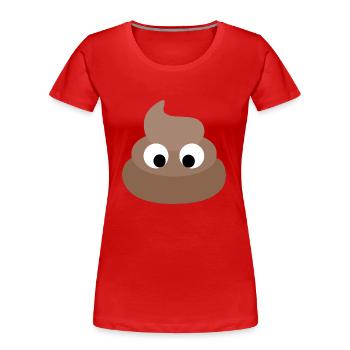 Poop Emoji Poop Pile - Women's Premium Organic T-Shirt - red - Front - Mia (176cm)