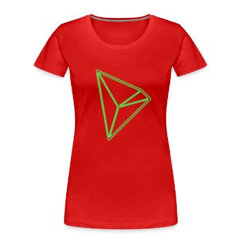 Tron TRX Tronix Coin Blockchhain crypto-monnaie - T-shirt bio Premium Femme - rouge - Devant - Mia (176cm)