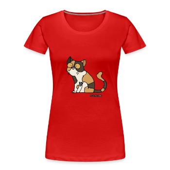 Cat - exotic shorthair - Women's Premium Organic T-Shirt - red - Front - Mia (176cm)
