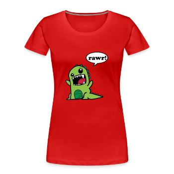 Rawr dino dinosaur Cute gift idea - Women's Premium Organic T-Shirt - red - Front - Mia (176cm)
