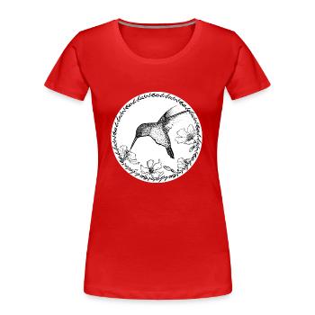 Hummingbird flowers circle - Women's Premium Organic T-Shirt - red - Front - Mia (176cm)