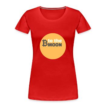 Bitcoin sur la lune - T-shirt bio Premium Femme - rouge - Devant - Mia (176cm)
