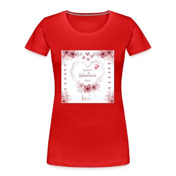 La Saint-Valentin - T-shirt bio Premium Femme - rouge - Devant - Mia (176cm)