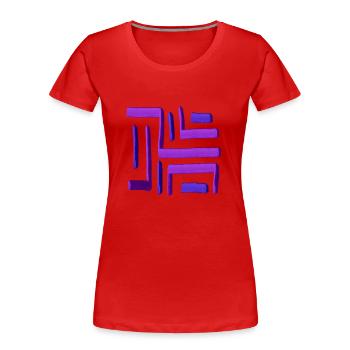 Purple Paint Maze - Women's Premium Organic T-Shirt - red - Front - Mia (176cm)