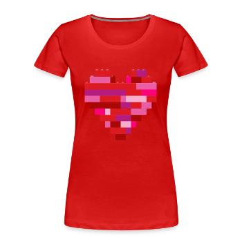 Coeur en briques - T-shirt bio Premium Femme - rouge - Devant - Mia (176cm)