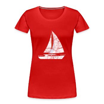 Voile Voilier cadeau marins voilier - T-shirt bio Premium Femme - rouge - Devant - Mia (176cm)