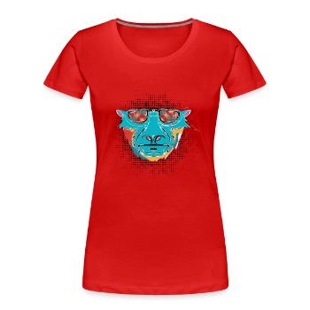 PopArt Tuerkis Tiger - Frauen Premium Bio T-Shirt - Rot - Vorne - Mia (176cm)