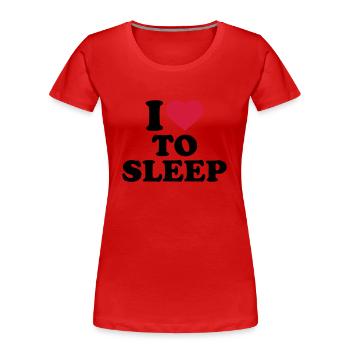 Schlafen - Frauen Premium Bio T-Shirt - Rot - Vorne - Mia (176cm)