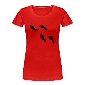Foot, feet - Women's Premium Organic T-Shirt - red - Front - Mia (176cm)